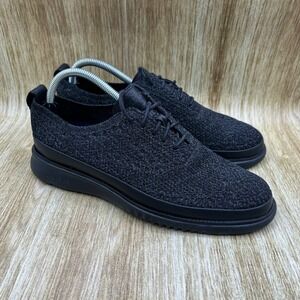Cole Haan 2.Zerogrand Stitchlite Oxford Men's Size 9 M Black Knit Wingtip C28383